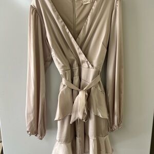 Altar’d State Size S Elegant Cream Long Sleeve Dress